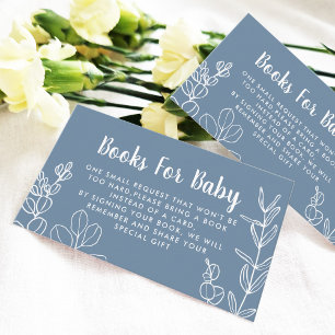 Botanical Dusty Blue Book Request Enclosure Card