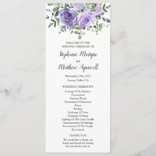 Botanical Dusty Purple Floral Eucalyptus Programme
