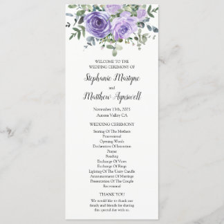 Botanical Dusty Purple Floral Eucalyptus Programme