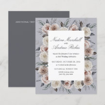 Botanical Dusty Rose Grey Goth Romantic Wedding