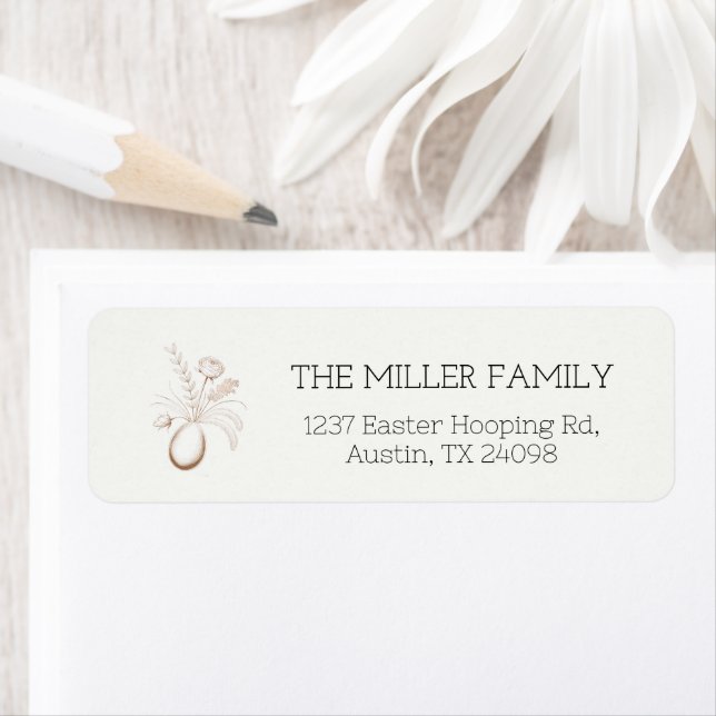 Botanical Easter Personalised Return Address Label (Insitu)