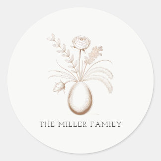 Botanical Easter Personalised Round Sticker