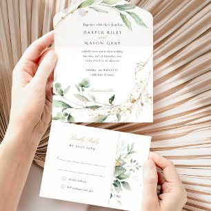 Botanical Elegance All-in-One Wedding Suite All In One Invitation