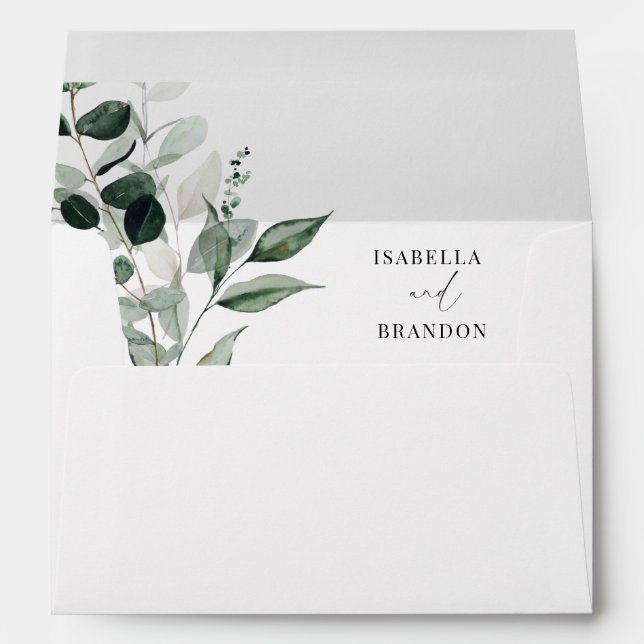Botanical Elegance Calligraphy Wedding Envelope (Back (Bottom))