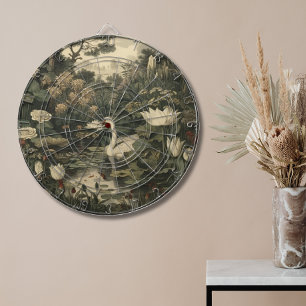 Botanical Elegance – Swan in the Forest Dartboard