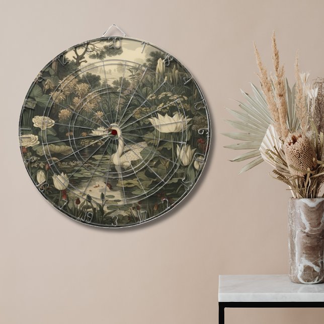Botanical Elegance – Swan in the Forest Dartboard (Creator Uploaded)
