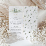 Botanical Elegance Wedding Menu Card<br><div class="desc">Present a feast for the eyes before the meal with our wedding menu card, elegantly framed by watercolor greenery and golden accents. This card lays out the culinary delights awaiting your guests with sophistication, from the appetizer down to the dessert. The gentle hues of sage, eucalyptus, and olive, enriched with...</div>