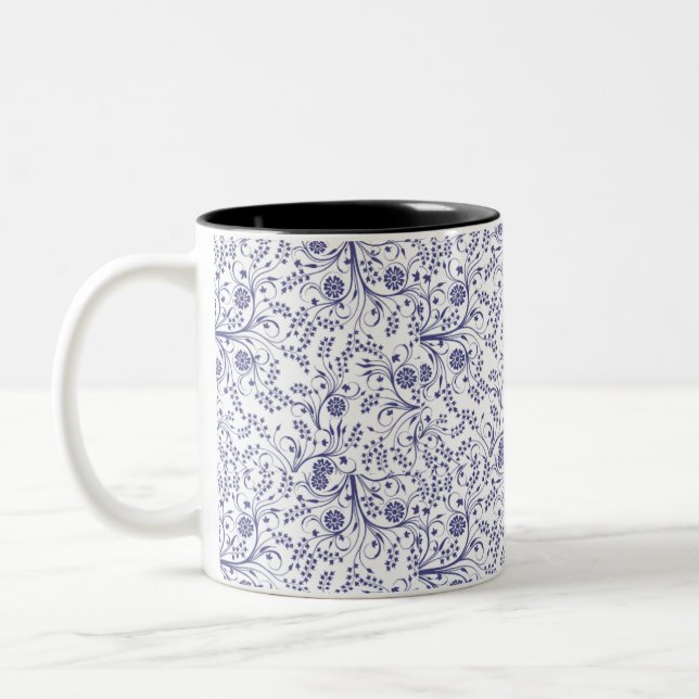 Botanical Elegance White Mug (Left)