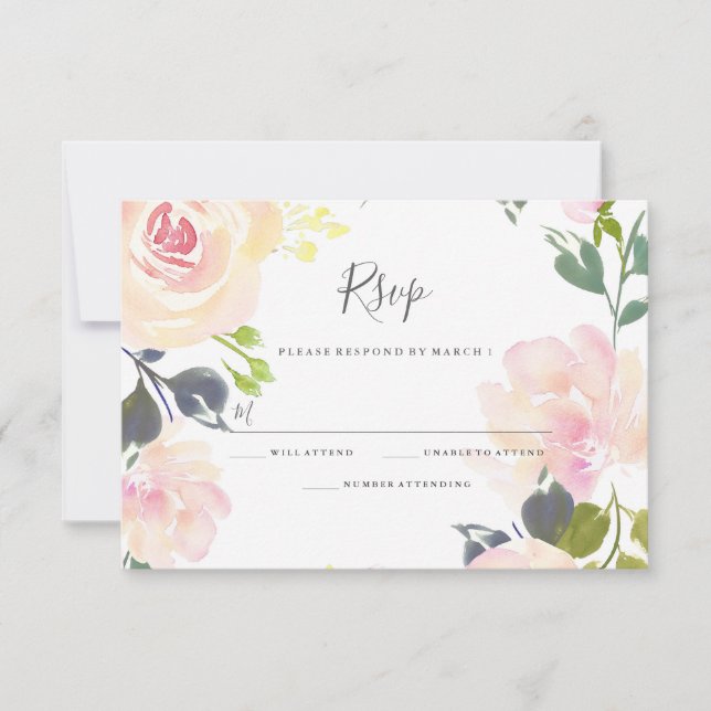 Botanical Elegant Floral All occasions RSVP Card (Front)