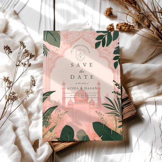 Botanical  Elegant Floral Islamic Wedding Save The Date (Creator Uploaded)