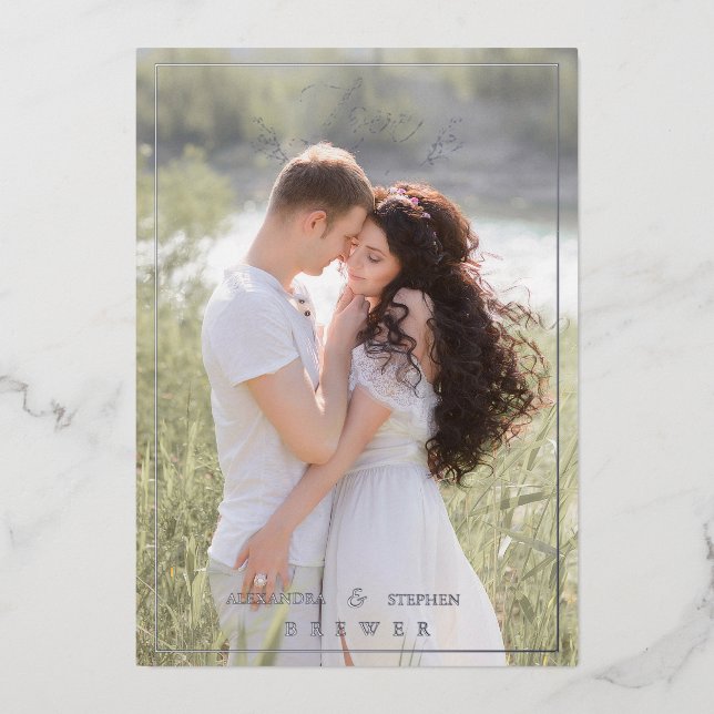 Botanical Elegant Love & Thanks Custom Photo (Front)