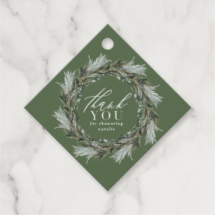 Botanical elegant modern baby shower thank you favour tags