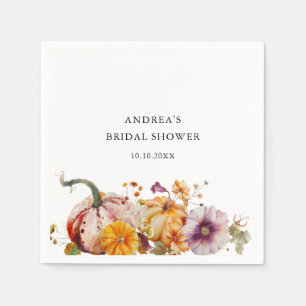 Botanical Elegant Pumpkins Bridal Shower Napkin