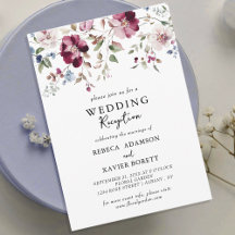 Botanical Elegant Wedding Reception Invitation