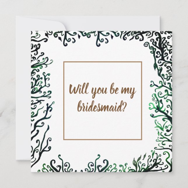Botanical Elements ,Will you be my flowergirl card (Front)