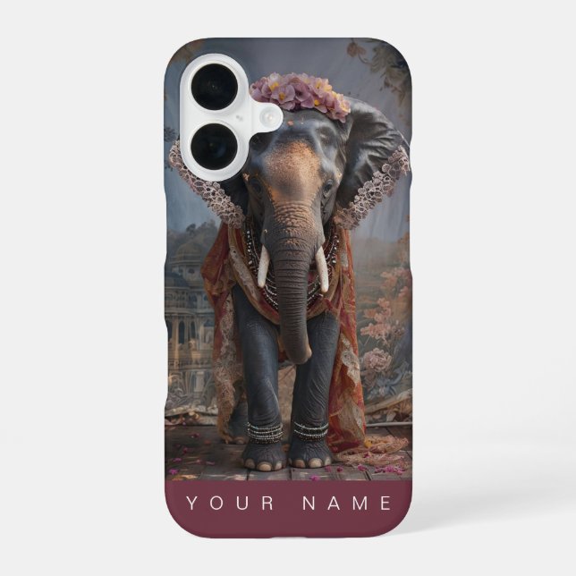 Botanical Elephant iPhone 16 Case (Back)