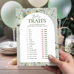 Botanical Eucalyptus Baby Traits Baby Shower Games