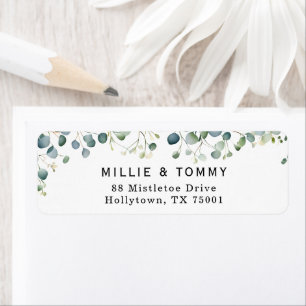 Botanical Eucalyptus Branch Return Address Label