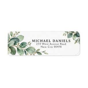 Botanical Eucalyptus Branch Return Address Label