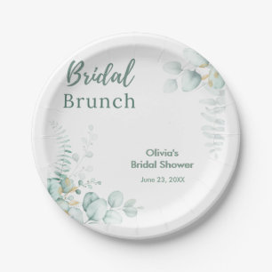 Botanical Eucalyptus Bridal Brunch Bridal Shower Paper Plate