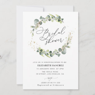 botanical eucalyptus bridal shower invitation