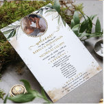 Botanical Eucalyptus Custom Photo Wedding Program<br><div class="desc">Grab yourself a unique wedding program that you can fully customize to make it special and unique to your wedding. the design comes with a frame where you can put your picture/photo with your man or with your woman, the frame that comes with beads will compliment the photo of the...</div>