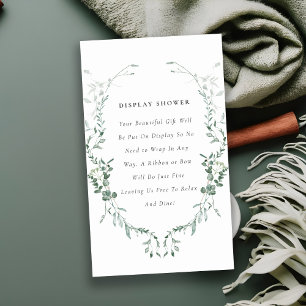 Botanical Eucalyptus Display Shower Baby Shower Enclosure Card