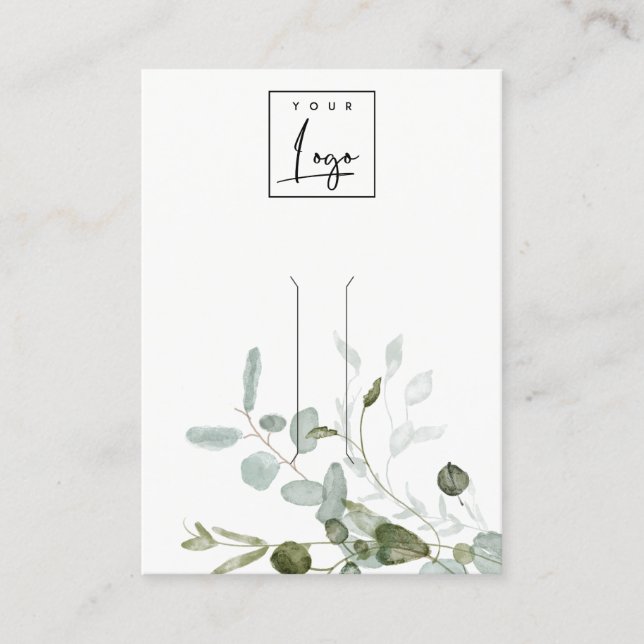  Botanical Eucalyptus Fauna Logo Hairclip Display Business Card (Front)