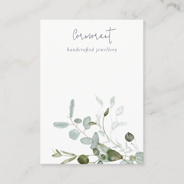 Botanical Eucalyptus Foliage Blank Jewellery Displ Business Card (Front)