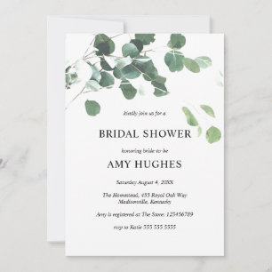 Botanical Eucalyptus Greenery Bridal Shower Invitation