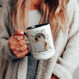 Botanical Eucalyptus Greenery Custom Christmas Coffee Mug