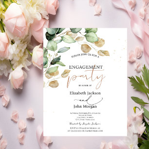 Botanical Eucalyptus Greenery Engagement Invitation