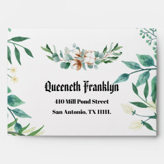 Botanical Eucalyptus Greenery Floral Wedding    Envelope