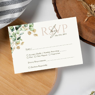 Botanical Eucalyptus Greenery Photo Wedding RSVP Card