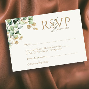 Botanical Eucalyptus Greenery Photo Wedding RSVP Card
