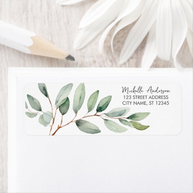 Botanical Eucalyptus Greenery Return Address (Insitu)
