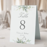 Botanical Eucalyptus Greenery Watercolor Elegant<br><div class="desc">Beautiful wedding table numbers featuring watercolor eucalyptus and gold leaves.</div>