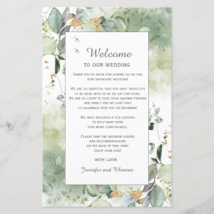  Botanical Eucalyptus Greenery Weclome Program