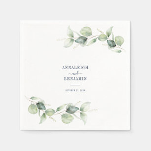 Botanical Eucalyptus Greenery Wedding Reception Napkin