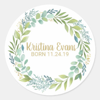 Botanical Eucalyptus Greenery Wreath Sticker