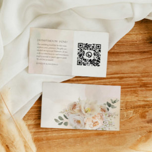 Botanical Eucalyptus Honeymoon Fund QR Code Enclosure Card
