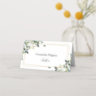 Botanical Eucalyptus Leaf Geometric Seating Place Card