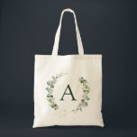 Botanical Eucalyptus Monogram Greenery Wedding Tote Bag<br><div class="desc">Eucalyptus Greenery Succulent Botanical Watercolor Spring Wedding Monogram Tote Bags on canvas background - includes beautiful and elegant script typography with modern botanical leaves and greenery for the special Wedding, Bridal Shower, Baby Shower, Bachelorette Party, Sweet 16, 16th, 18th, 21st, 30th, 40th, 50th, 60th, 70th, 80th, 90th, 100th birthday celebration....</div>