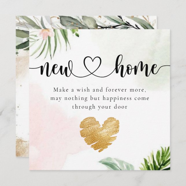 Botanical Eucalyptus New Home Housewarming Card (Front/Back)