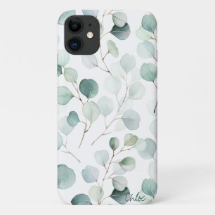 Botanical Eucalyptus Pattern Personalised iPhone 11 Case