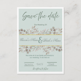 Botanical Eucalyptus "Save the Date" Wedding  Invitation
