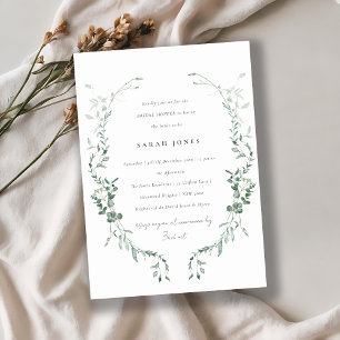 Botanical Eucalyptus Watercolor Bridal Shower Invitation