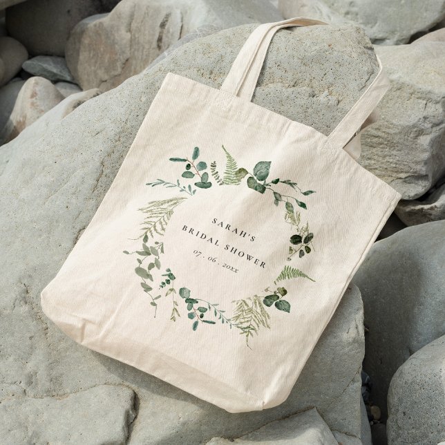 Botanical Eucalyptus Watercolor Bridal Shower Tote Bag (Creator Uploaded)