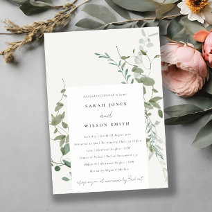 Botanical Eucalyptus Watercolor Rehearsal Dinner Invitation