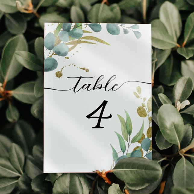 Botanical Eucalyptus Wedding Table Number (Creator Uploaded)